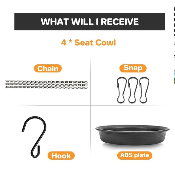 Hanging Bird Bath Hanging Bird-Feeder Bird Bath - Picture 7 of 8